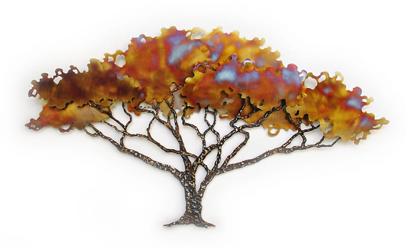 photo of poinciana tree metal sculpture